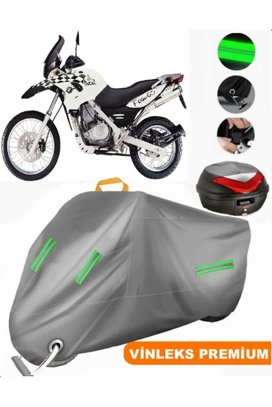 MotoEN  Vinleks Gri Bmw F 650 GS Dakar Arka Çanta Uyumlu Motosiklet Brandası (Kilit Uyumlu) ürün görseli