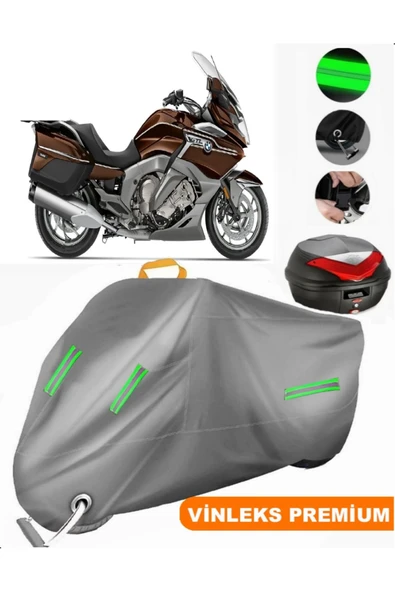 MotoEN  Vinleks Gri Bmw K 1600 GTL Exclusive Arka Çanta Uyumlu Motosiklet Brandası (Kilit Uyumlu) ürün görseli