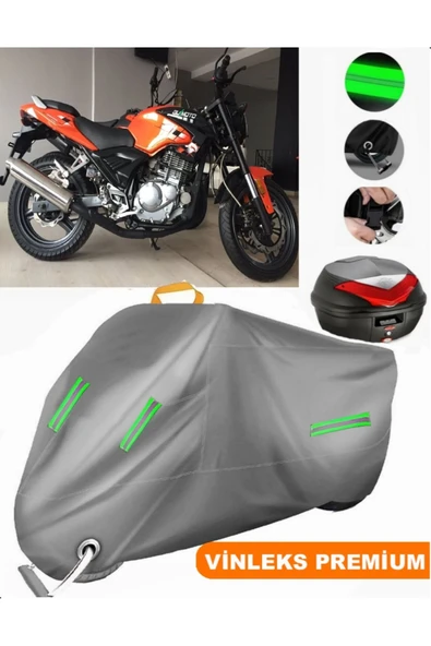 MotoEN  Vinleks Gri BuMoto/Jinling Ventura F250CC Arka Çanta Uyumlu Motosiklet Brandası (Kilit Uyumlu) ürün görseli