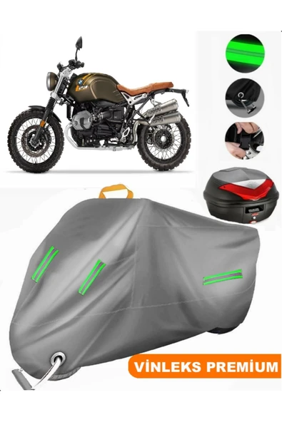 MotoEN  Vinleks Gri Bmw R Nine T Scrambler Arka Çanta Uyumlu Motosiklet Brandası (Kilit Uyumlu) ürün görseli