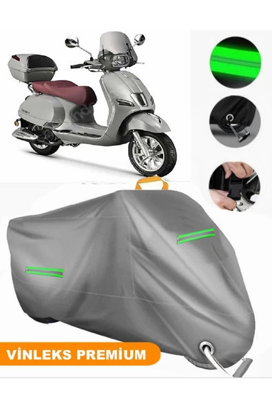 MotoEN  Vinleks Gri Bianchi Happy 50 Uyumlu Motosiklet Brandası Lüx Kalite (Kilit Uyumlu) ürün görseli