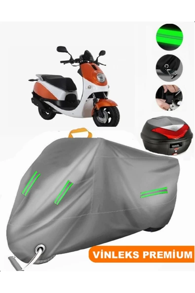 MotoEN  Vinleks Gri Daelim Beagle Arka Çanta Uyumlu Motosiklet Brandası (Kilit Uyumlu)
