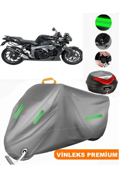 MotoEN  Vinleks Gri Bmw K 1300 R Arka Çanta Uyumlu Motosiklet Brandası (Kilit Uyumlu) ürün görseli