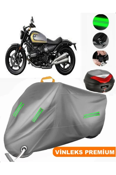 MotoEN  Vinleks Gri Bmw R 12 Arka Çanta Uyumlu Motosiklet Brandası (Kilit Uyumlu)