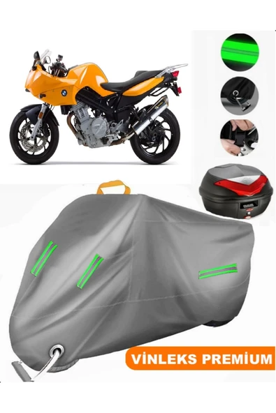 MotoEN  Vinleks Gri Bmw F 800S Arka Çanta Uyumlu Motosiklet Brandası (Kilit Uyumlu) ürün görseli