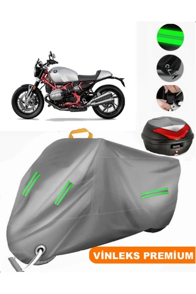 MotoEN  Vinleks Gri Bmw Yeni R 12 nineT Arka Çanta Uyumlu Motosiklet Brandası (Kilit Uyumlu) ürün görseli