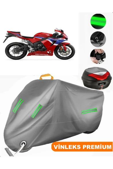 MotoEN  Vinleks Gri Honda CBR 600 RR Arka Çanta Uyumlu Motosiklet Brandası (Kilit Uyumlu) ürün görseli
