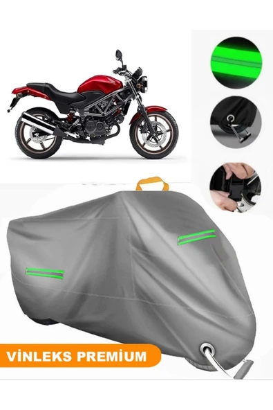 MotoEN  Vinleks Gri Honda VTR 250 Uyumlu Motosiklet Brandası Lüx Kalite (Kilit Uyumlu) ürün görseli