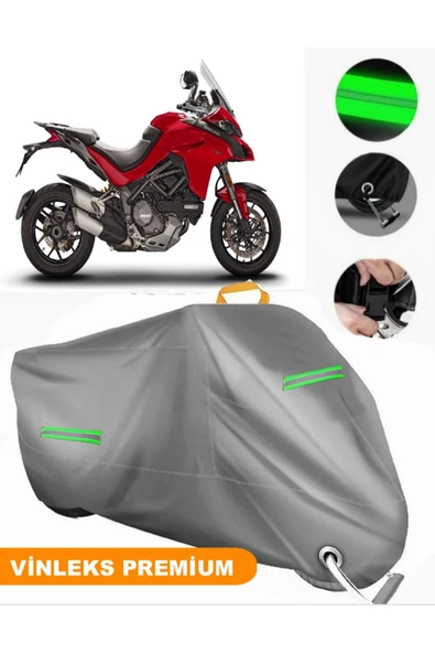 MotoEN  Vinleks Gri Ducati Multistrada 1260 S Uyumlu Motosiklet Brandası Lüx Kalite (Kilit Uyumlu) - 1