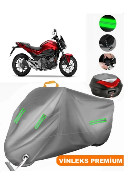 MotoEN  Vinleks Gri Honda NC 750 S DCT Arka Çanta Uyumlu Motosiklet Brandası (Kilit Uyumlu) ürün görseli