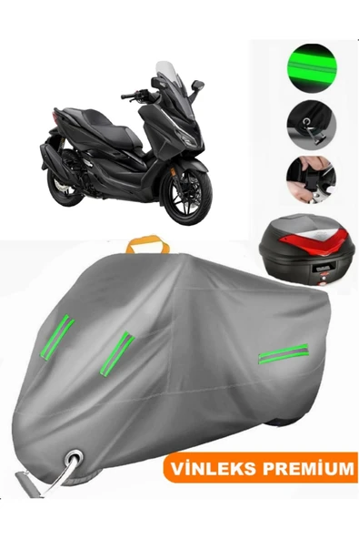 MotoEN  Vinleks Gri Honda NSS250 (Forza 250) Arka Çanta Uyumlu Motosiklet Brandası (Kilit Uyumlu) ürün görseli