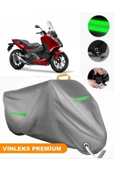 MotoEN  Vinleks Gri Honda NC 700 DC Integra Uyumlu Motosiklet Brandası Lüx Kalite (Kilit Uyumlu)