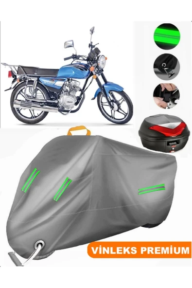 MotoEN  Vinleks Gri Falcon Sport 100 Arka Çanta Uyumlu Motosiklet Brandası (Kilit Uyumlu) ürün görseli