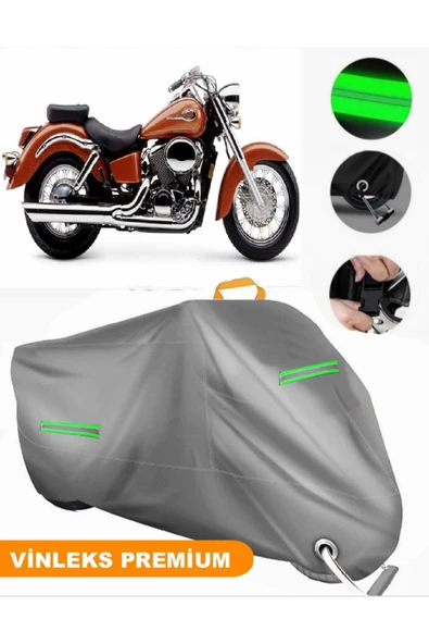 MotoEN  Vinleks Gri Honda VT 750 Shadow ACE Uyumlu Motosiklet Brandası Lüx Kalite (Kilit Uyumlu)