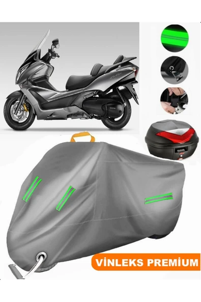 MotoEN  Vinleks Gri Honda SW T600 Arka Çanta Uyumlu Motosiklet Brandası (Kilit Uyumlu) ürün görseli