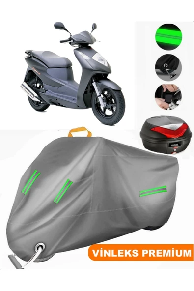 MotoEN  Vinleks Gri Honda Dylan 125 Arka Çanta Uyumlu Motosiklet Brandası (Kilit Uyumlu) ürün görseli