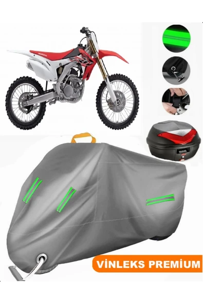 MotoEN  Vinleks Gri Honda CRF 250 X Arka Çanta Uyumlu Motosiklet Brandası (Kilit Uyumlu) ürün görseli