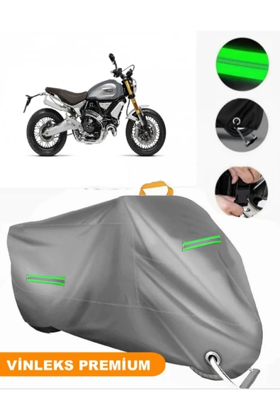 MotoEN  Vinleks Gri Ducati Scrambler 1100 Special Uyumlu Motosiklet Brandası Lüx Kalite (Kilit Uyumlu) ürün görseli