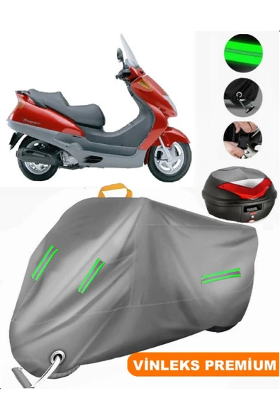 MotoEN  Vinleks Gri Honda FES 250 Foresight Arka Çanta Uyumlu Motosiklet Brandası (Kilit Uyumlu) ürün görseli 1