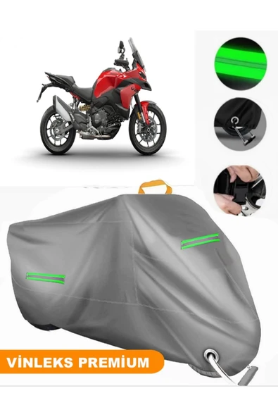 MotoEN  Vinleks Gri Ducati Multistrada Uyumlu Motosiklet Brandası Lüx Kalite (Kilit Uyumlu) ürün görseli