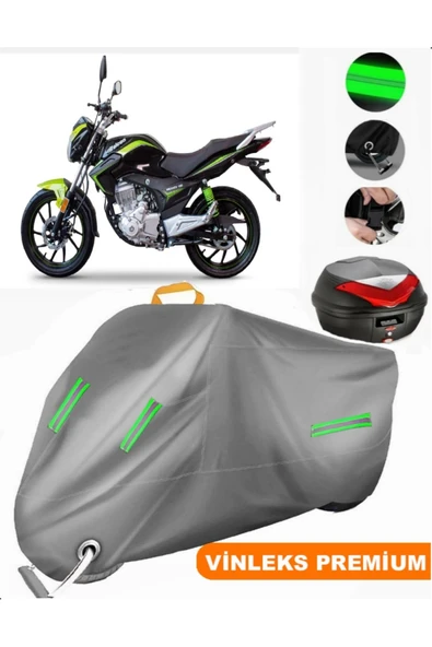 MotoEN  Vinleks Gri Falcon Mexico 150 Arka Çanta Uyumlu Motosiklet Brandası (Kilit Uyumlu) ürün görseli