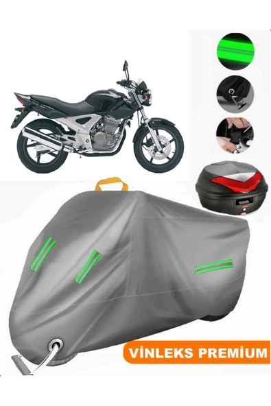 MotoEN  Vinleks Gri Honda CBF 250 Arka Çanta Uyumlu Motosiklet Brandası (Kilit Uyumlu) ürün görseli