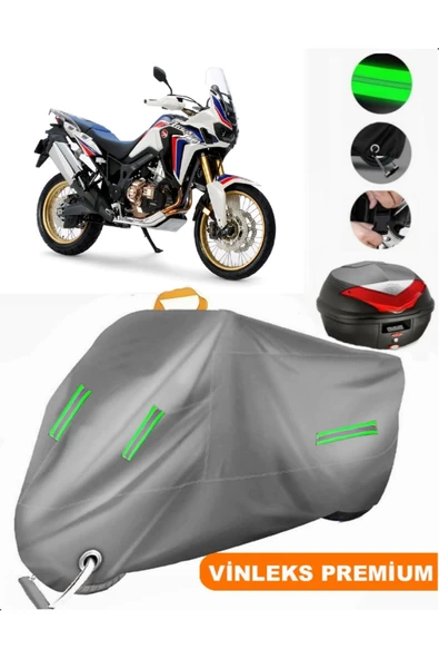 MotoEN  Vinleks Gri Honda CRF1100L Africa Twin Arka Çanta Uyumlu Motosiklet Brandası (Kilit Uyumlu) ürün görseli