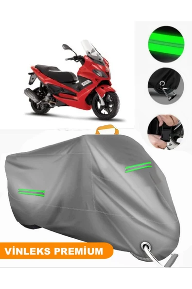 MotoEN  Vinleks Gri Gilera Nexus 300 Uyumlu Motosiklet Brandası Lüx Kalite (Kilit Uyumlu)