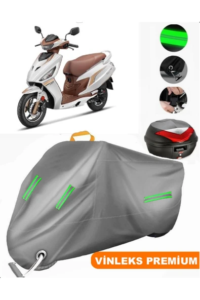 MotoEN  Vinleks Gri Hero Dash 125 Arka Çanta Uyumlu Motosiklet Brandası (Kilit Uyumlu) ürün görseli 1