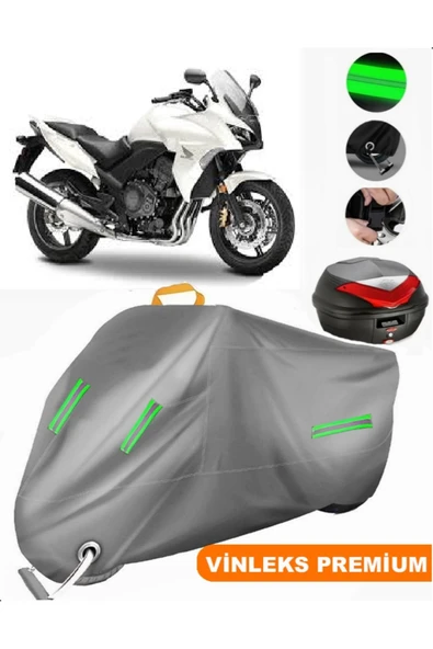 MotoEN  Vinleks Gri Honda CBF 1000 Arka Çanta Uyumlu Motosiklet Brandası (Kilit Uyumlu) ürün görseli