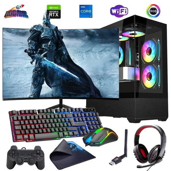 i7 14700F 16GB DDR4 1TB m2 12GB RTX3060 24" Monitörlü Oyun Bilgisayarı (Gaming SET) ürün görseli