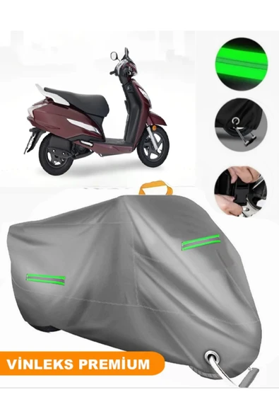 MotoEN  Vinleks Gri Honda Activa 110 Uyumlu Motosiklet Brandası Lüx Kalite (Kilit Uyumlu)