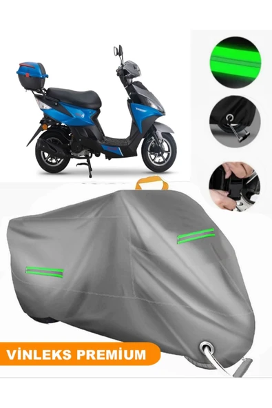 MotoEN  Vinleks Gri Falcon Nitro 50 Uyumlu Motosiklet Brandası Lüx Kalite (Kilit Uyumlu) ürün görseli 1