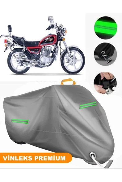 MotoEN  Vinleks Gri Falcon Comfort 150 Uyumlu Motosiklet Brandası Lüx Kalite (Kilit Uyumlu) - 1