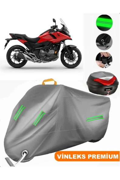 MotoEN  Vinleks Gri Honda NC 750 X DCT Arka Çanta Uyumlu Motosiklet Brandası (Kilit Uyumlu) ürün görseli