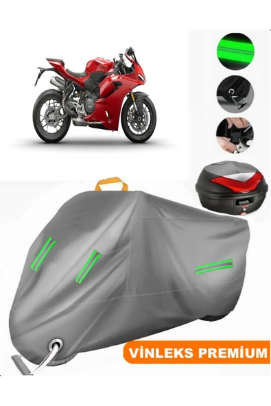 MotoEN  Vinleks Gri Ducati Panigale V2 Arka Çanta Uyumlu Motosiklet Brandası (Kilit Uyumlu) ürün görseli