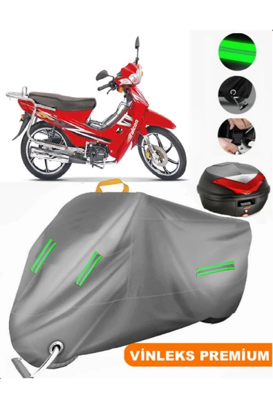 MotoEN  Vinleks Gri Falcon Magic 100 Arka Çanta Uyumlu Motosiklet Brandası (Kilit Uyumlu) ürün görseli 1