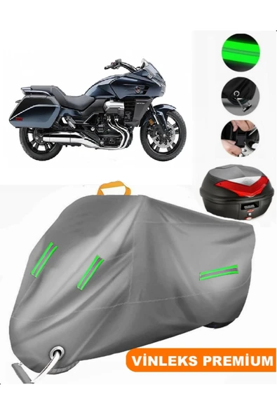 MotoEN  Vinleks Gri Honda CTX 1300 Arka Çanta Uyumlu Motosiklet Brandası (Kilit Uyumlu)