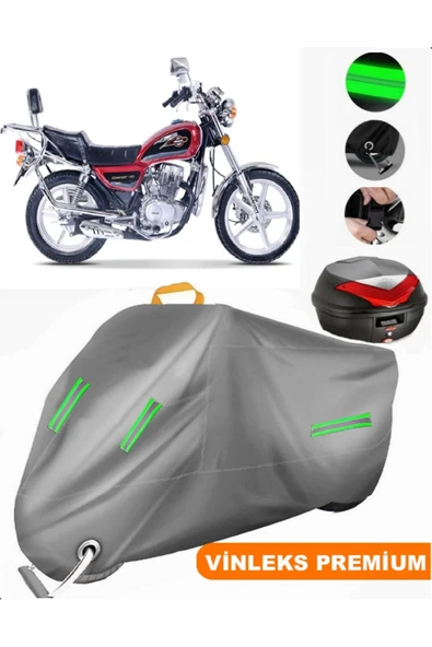MotoEN  Vinleks Gri Falcon Comfort 150 Arka Çanta Uyumlu Motosiklet Brandası (Kilit Uyumlu) ürün görseli