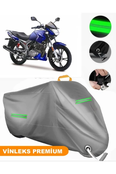 MotoEN  Vinleks Gri Haojue HJ 150-9 Uyumlu Motosiklet Brandası Lüx Kalite (Kilit Uyumlu)