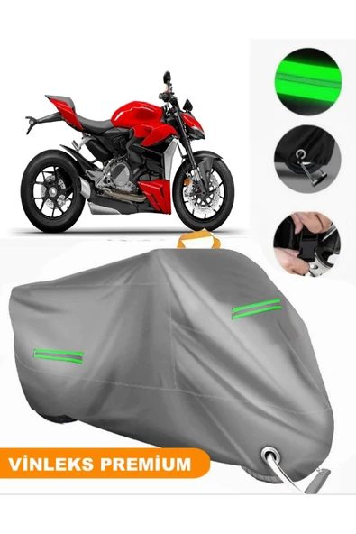 MotoEN  Vinleks Gri Ducati Streetfighter V2 Uyumlu Motosiklet Brandası Lüx Kalite (Kilit Uyumlu) ürün görseli