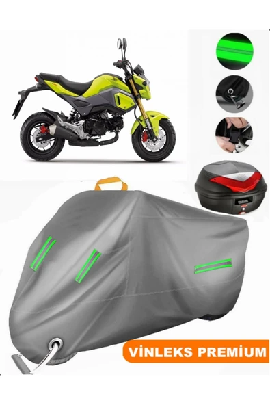 MotoEN  Vinleks Gri Honda MSX 125 Arka Çanta Uyumlu Motosiklet Brandası (Kilit Uyumlu)