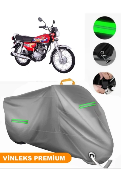 MotoEN  Vinleks Gri Honda CG 125 Uyumlu Motosiklet Brandası Lüx Kalite (Kilit Uyumlu) ürün görseli