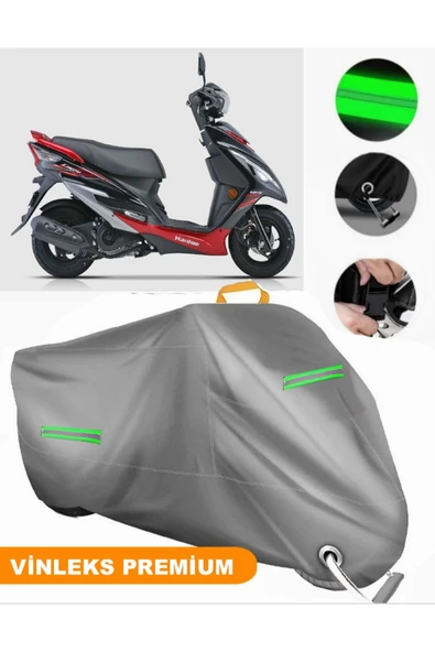 MotoEN  Vinleks Gri Haojue HJ 125T-10 Uyumlu Motosiklet Brandası Lüx Kalite (Kilit Uyumlu) ürün görseli