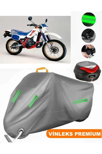 MotoEN  Vinleks Gri Honda MTX 200 Arka Çanta Uyumlu Motosiklet Brandası (Kilit Uyumlu)