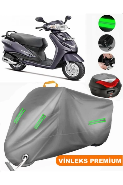 MotoEN  Vinleks Gri Hero Duet LX 110 Arka Çanta Uyumlu Motosiklet Brandası (Kilit Uyumlu)