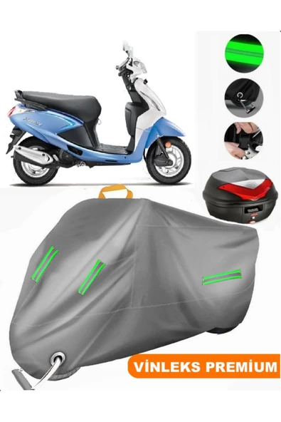 MotoEN  Vinleks Gri Hero Pleasure 110 Arka Çanta Uyumlu Motosiklet Brandası (Kilit Uyumlu) ürün görseli