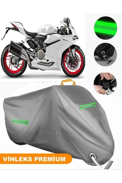 MotoEN  Vinleks Gri Ducati Panigale 959 Uyumlu Motosiklet Brandası Lüx Kalite (Kilit Uyumlu)