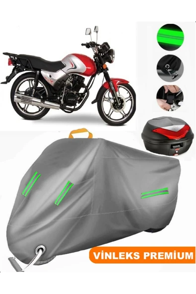 MotoEN  Vinleks Gri Falcon SK 125 KMT Arka Çanta Uyumlu Motosiklet Brandası (Kilit Uyumlu) ürün görseli