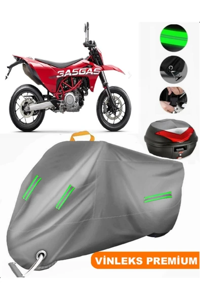 MotoEN Vinleks Gri Gas Gas SM 700 Arka Çanta Uyumlu Motosiklet Brandası (Kilit Uyumlu)